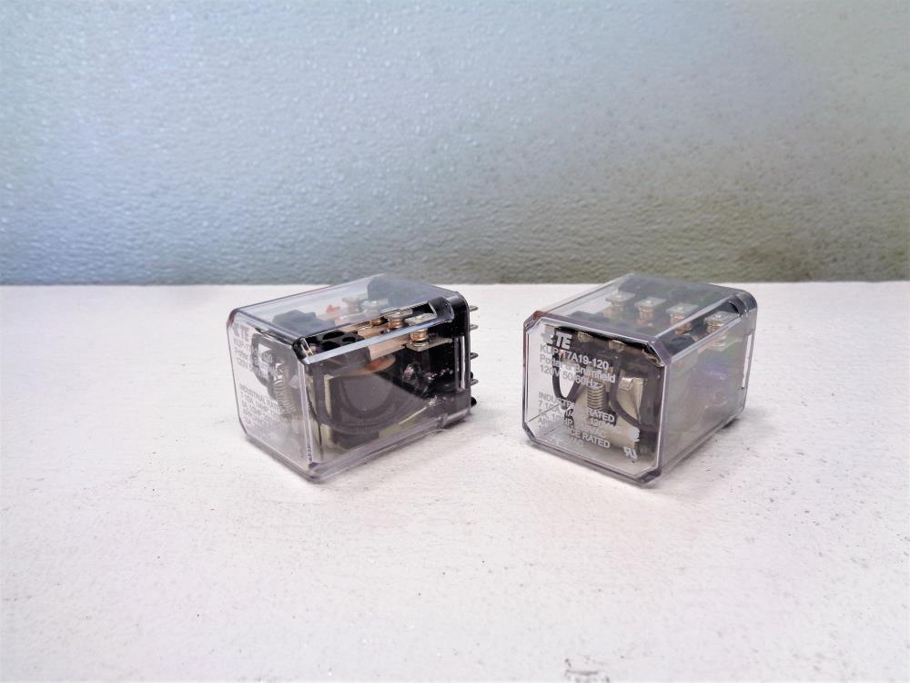 Lot of (2) Potter Brumfield TE 120V Relay #KUP-17A19-120